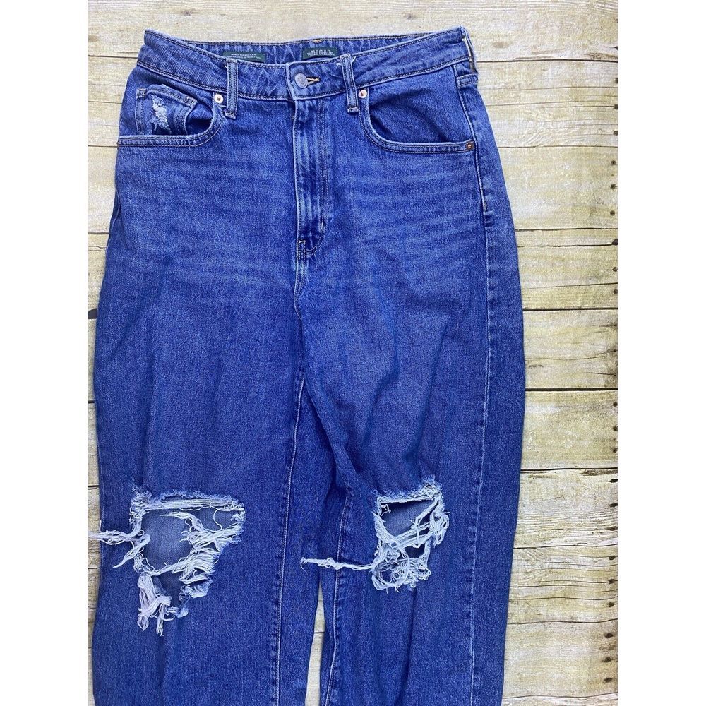 Women's Size 10/30R Highest Rise Baggy Jean Distressed‎ 13" Rise